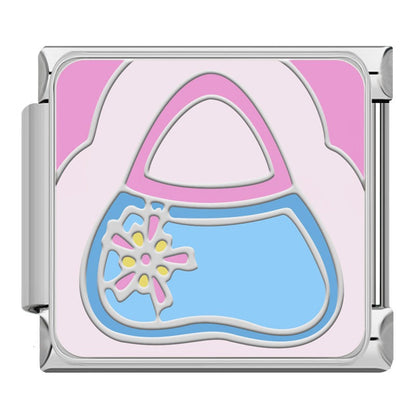 Charming Pink & Blue Fashion Icon Italian Charms — Handbag, Shoe, Bow & Fashion Dangle Links