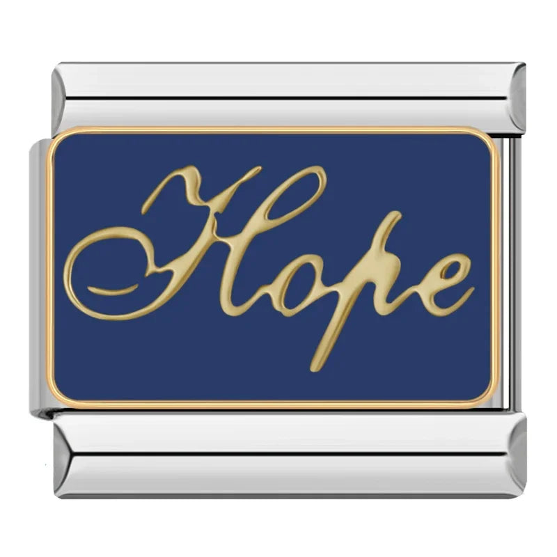 Family, Hope, Daughter & Travel Charm – Italian charm bracelet charm, design 2 of 6, by Charmtastic