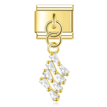 Elegant Diamond Starfish Star Flower charms in gold