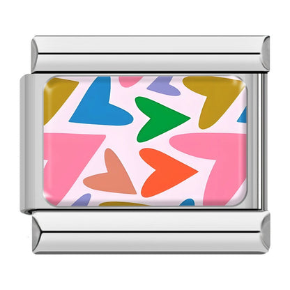 Colorful Rainbow & Floral Pattern Italian Charms