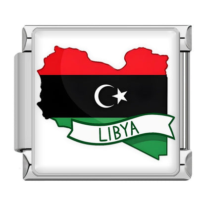 World Flags & Country Map Italian Charms — Uganda, Sudan, Saudi Arabia, Ireland, Colombia & More