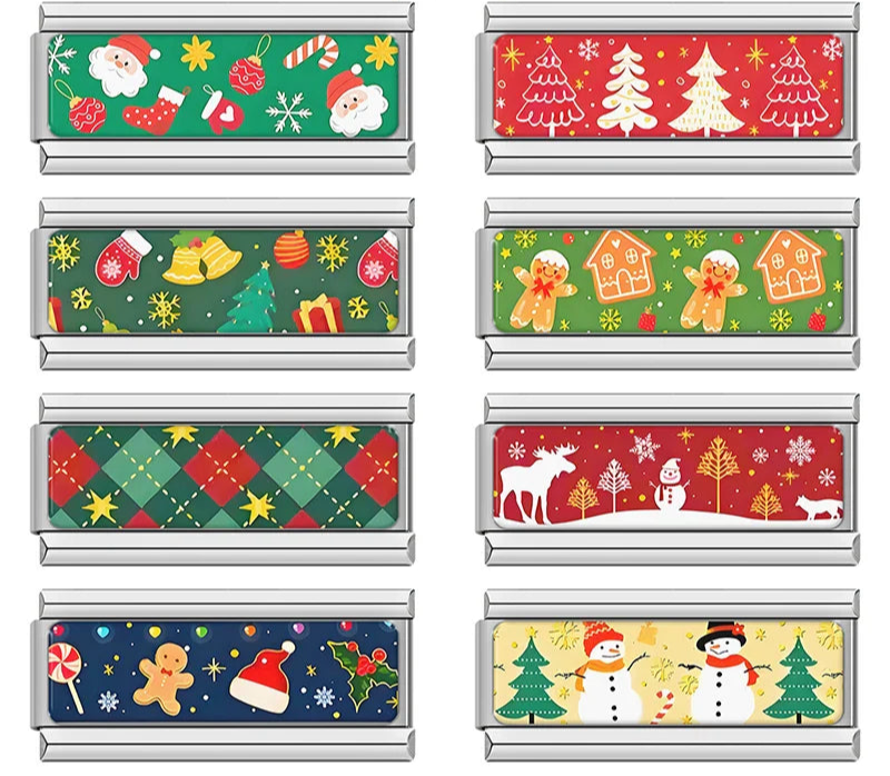 Festive Christmas double Italian charms, by Charmtastic