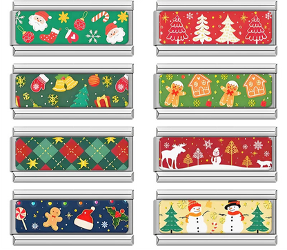 Festive Christmas double Italian charms, by Charmtastic