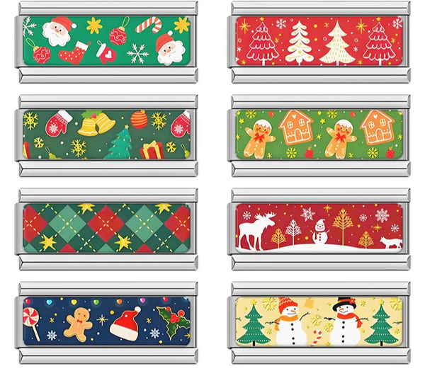 Festive Christmas double Italian charms, by Charmtastic