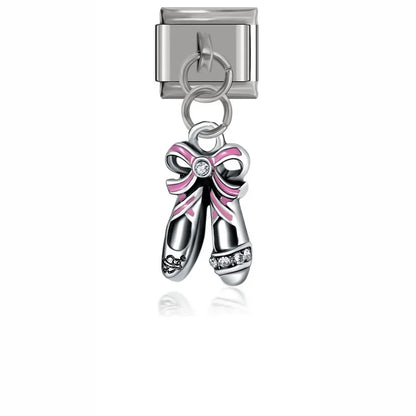 Ballet shoes dangle Italian charm, by Charmtastic