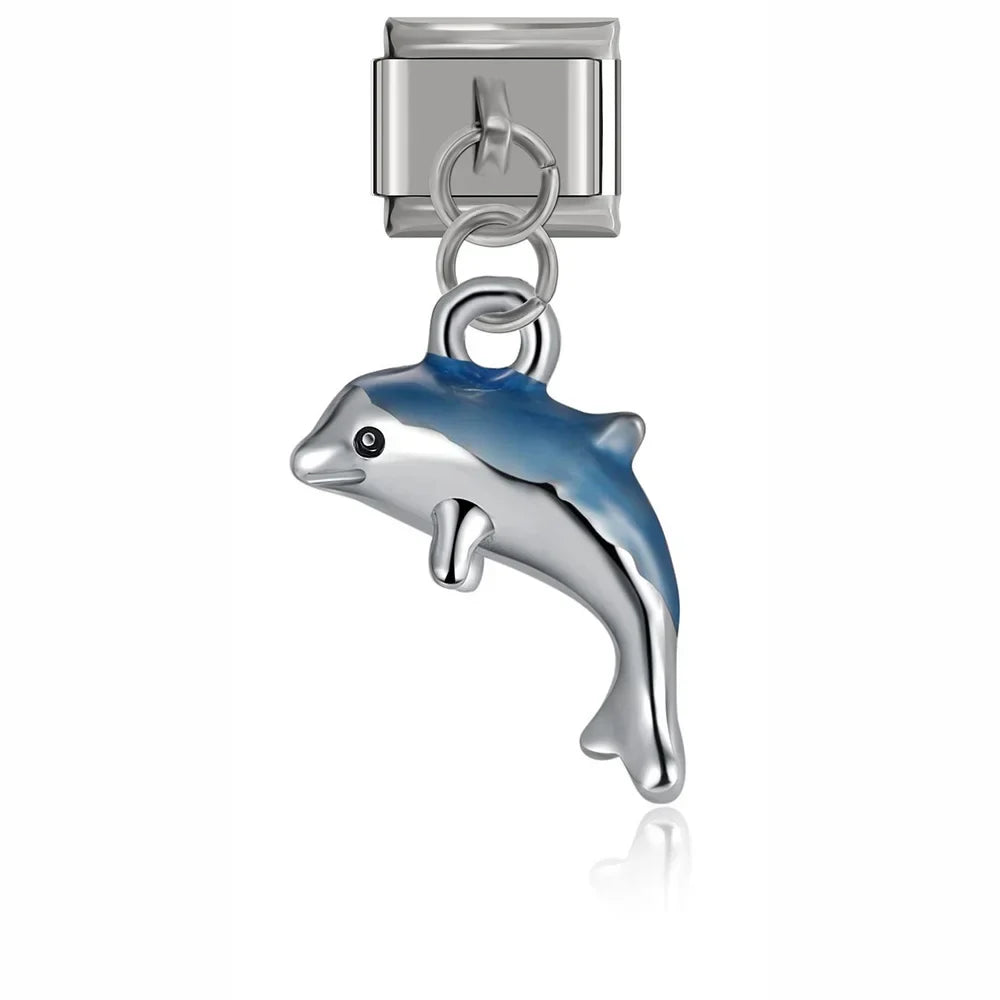 Dolphin dangle Italian charm, by Charmtastic