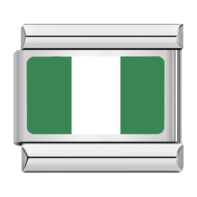 Flag of Nigeria Italian charm, by Charmtastic