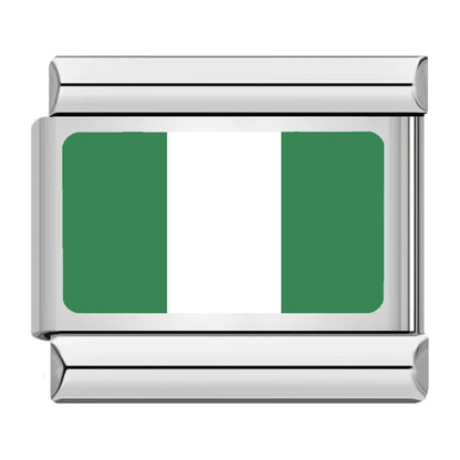 Flag of Nigeria Italian charm, by Charmtastic