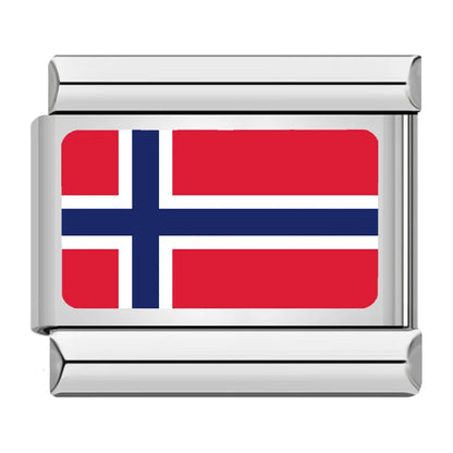 Flag of Norway Italian charm, by Charmtastic