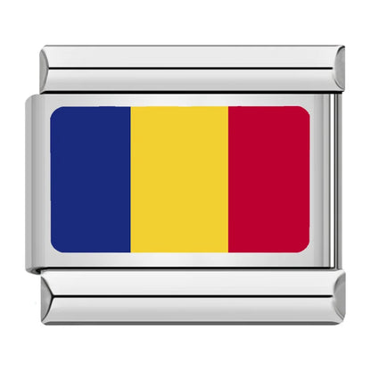 Flag of Romania Italian charm, by Charmtastic