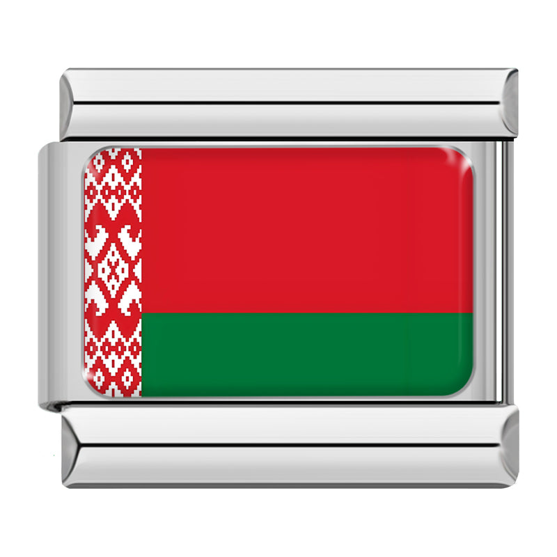 Flags of Countries Around The World Charms – Belarus flag enamel charm, Italian charm bracelet charm by Charmtastic