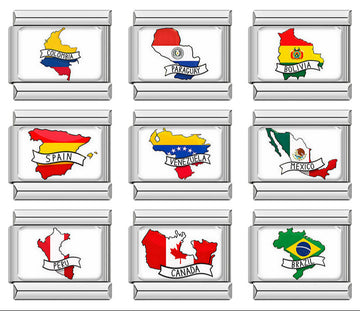 Country flag and map Italian charms, by Charmtastic