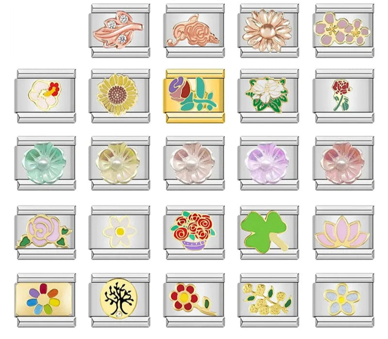 Flower-Themed Charms: Rose & Mom – Italian charm bracelet charm, design 1 of 6, by Charmtastic
