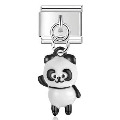 funny Bear Flower Cherry Tulip Heart Bowknot charms – waving panda dangle charm, Italian charm bracelet charm by Charmtastic