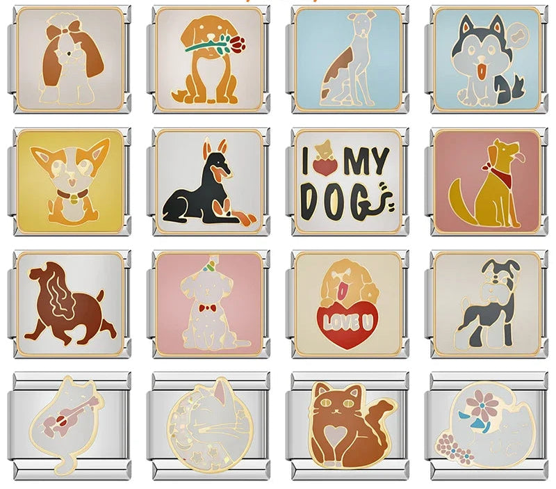 Furry Friends & Paws-itive Vibes Enamel Charms – Italian charm bracelet charm, design 1 of 6, by Charmtastic