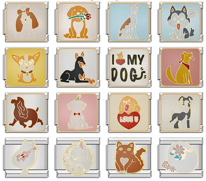 Furry Friends & Paws-itive Vibes Enamel Charms – Italian charm bracelet charm, design 1 of 6, by Charmtastic