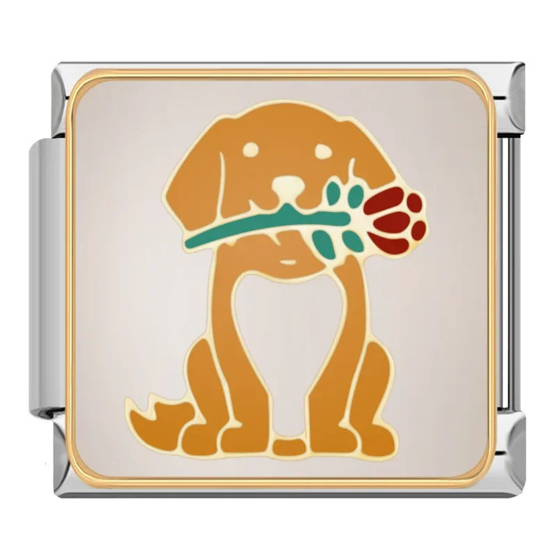 Furry Friends & Paws-itive Vibes Enamel Charms – Italian charm bracelet charm, design 3 of 6, by Charmtastic