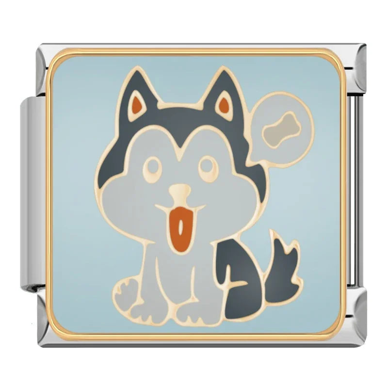Furry Friends & Paws-itive Vibes Enamel Charms – Italian charm bracelet charm, design 5 of 6, by Charmtastic
