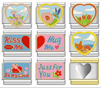 Garden Hearts & Sweet Expressions Italian Charms — Floral, Love & Uplifting Bracelet Links