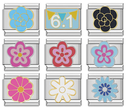 Girls Flower Charm – Italian charm bracelet charm, design 1 of 6, by Charmtastic