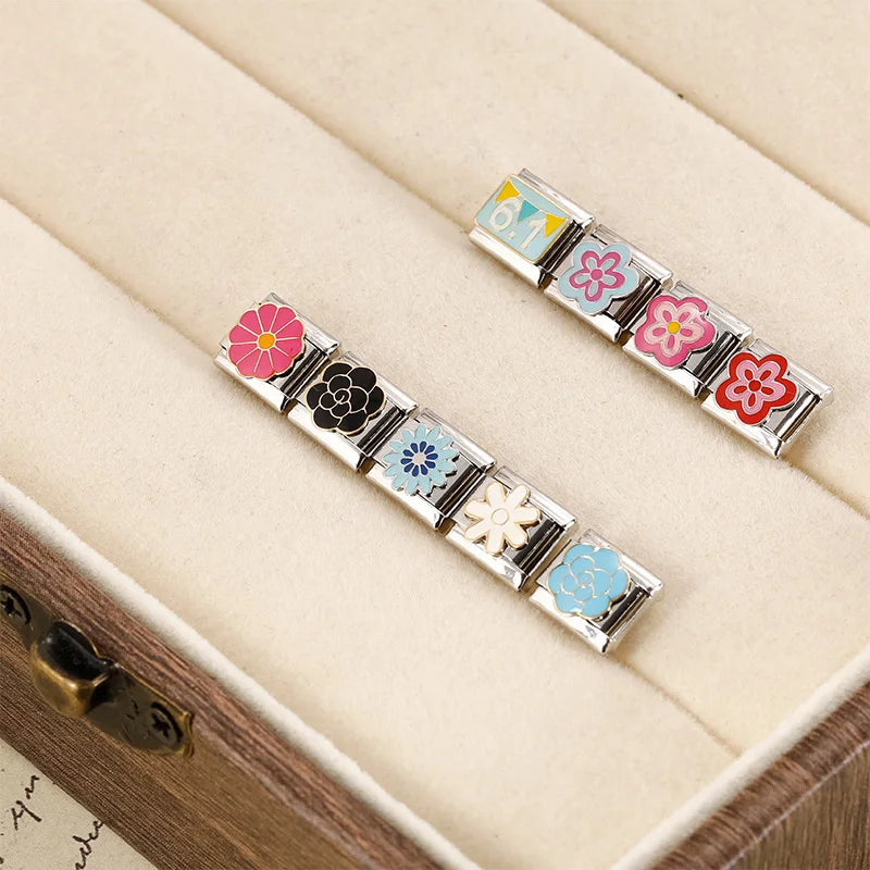 Girls Flower Charm – Italian charm bracelet charm, design 2 of 6, by Charmtastic