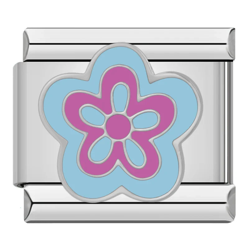 Girls Flower Charm – Italian charm bracelet charm, design 6 of 6, by Charmtastic