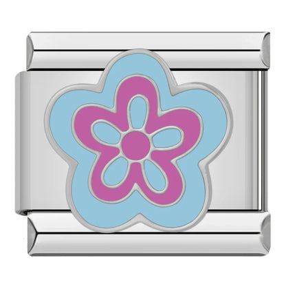 Girls Flower Charm – Italian charm bracelet charm, design 6 of 6, by Charmtastic