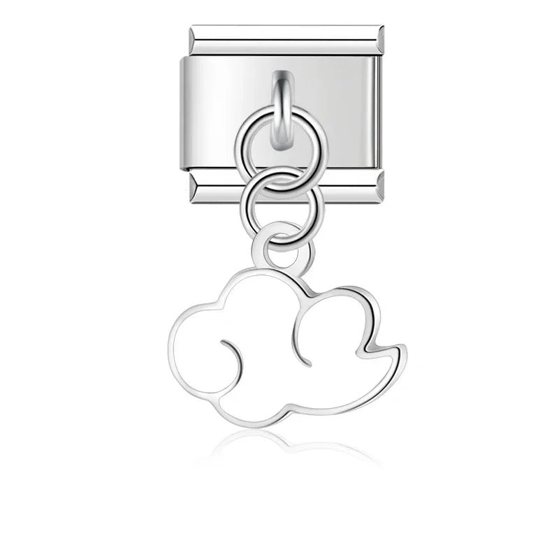 Glaze Clouds Thunder Flames Naruto charms – silver open-outline cloud charm, Italian charm bracelet charm by Charmtastic