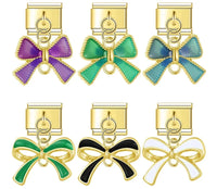 The Colourful Bowknot Dangle Charm in Gold