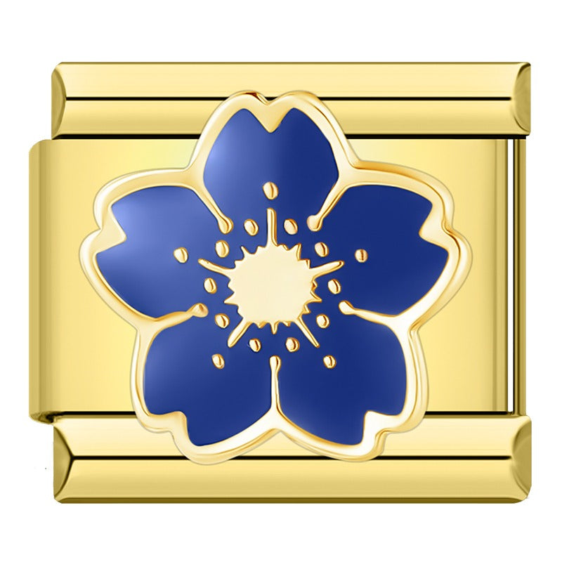 Gold Charms: Flower, Camera & Guitar – Italian charm bracelet charm, design 3 of 6, by Charmtastic