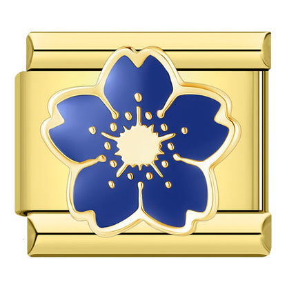 Gold Charms: Flower, Camera & Guitar – Italian charm bracelet charm, design 3 of 6, by Charmtastic