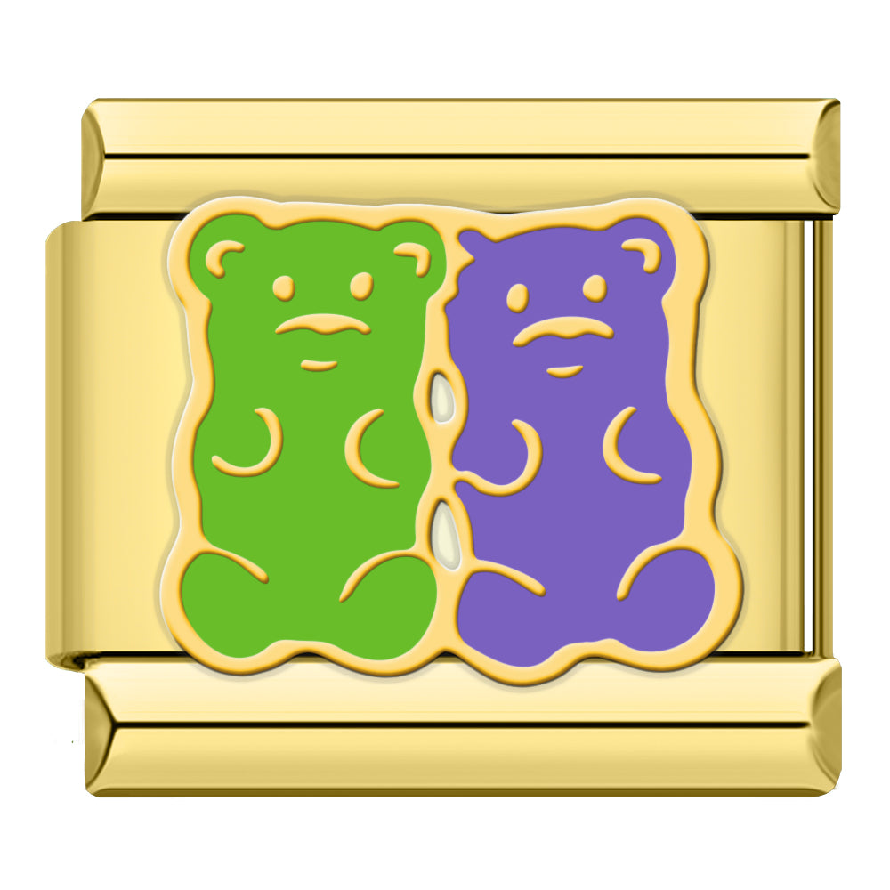 Gold Charms: Pizza, Cat, Donut & Lipstick – Italian charm bracelet charm, design 6 of 6, by Charmtastic