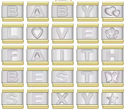 Gold-in-Silver Charms – Italian charm bracelet charm, design 1 of 6, by Charmtastic