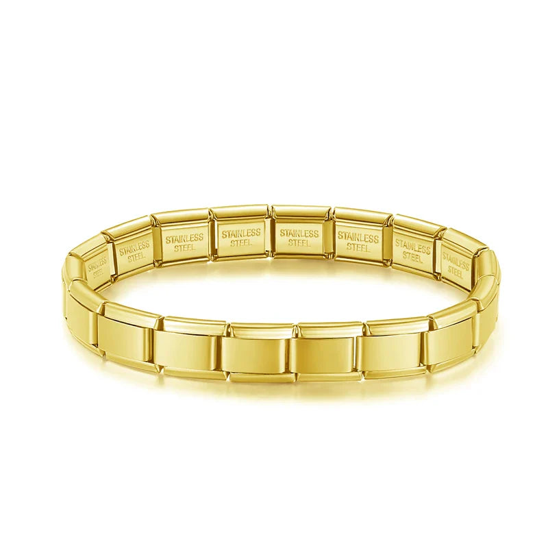Gold italian charms bracelet – plain gold Italian charm bracelet, by Charmtastic