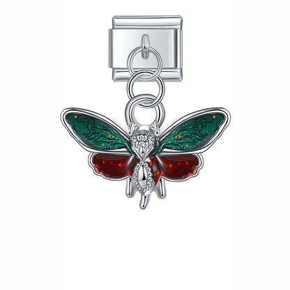Green beetle dangle Italian charm, by Charmtastic