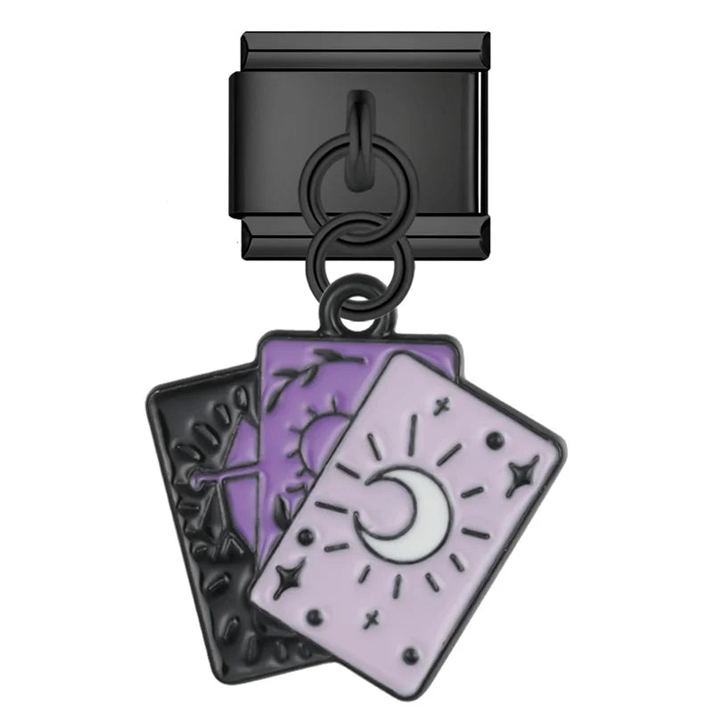 Tarot cards Halloween dangle Italian charm, by Charmtastic