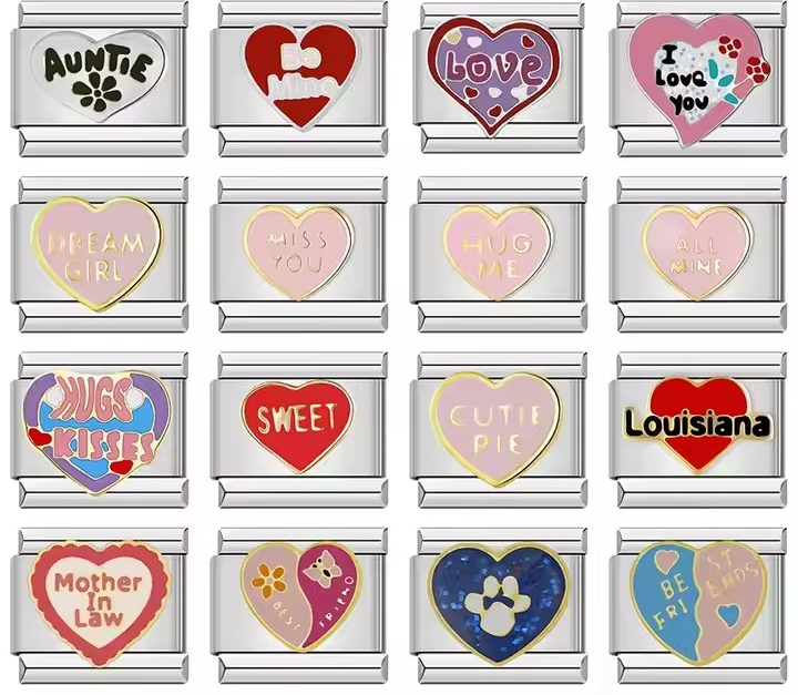 Heart Charms – Italian charm bracelet charm, design 1 of 6, by Charmtastic