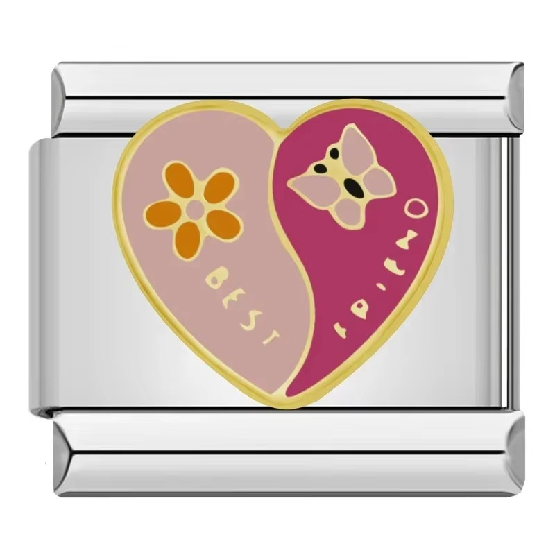 Heart Charms – Italian charm bracelet charm, design 3 of 6, by Charmtastic