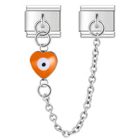 The Heart & Eye Double Chain Dangle Charm