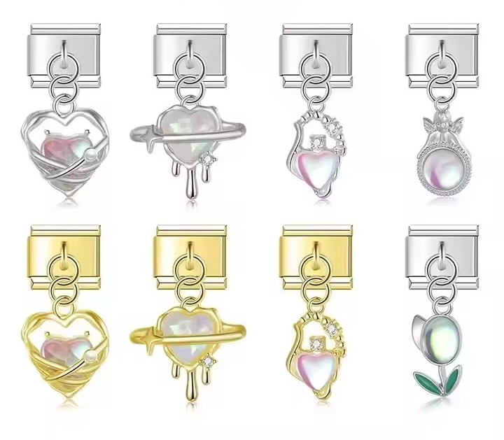Heart Pendant Charms – Italian charm bracelet charm, design 1 of 6, by Charmtastic