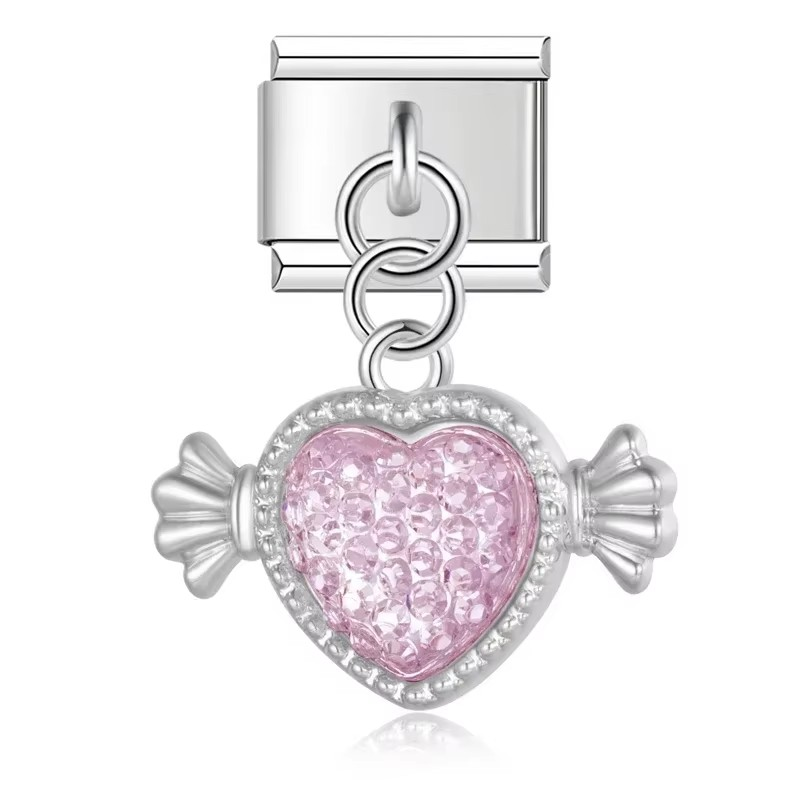 Heart Pendant Charms – Italian charm bracelet charm, design 3 of 6, by Charmtastic