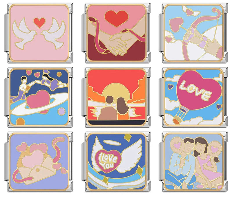 Heart, Sun, Cupid & Angel Love Charm – Italian charm bracelet charm, design 1 of 6, by Charmtastic