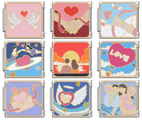 Romantic Love Scene Italian Charms — Couples, Doves, Cupid, Sunset & Angel Heart