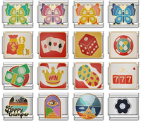 Casino & Butterfly Italian Charms — Poker, Dice, 777, Win Crown, Money Bag & Happy Camper