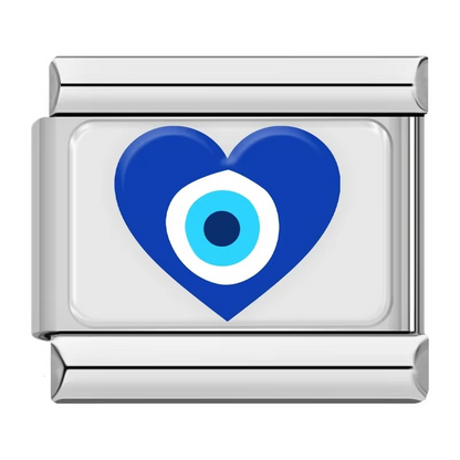 Evil eye Italian charm — 9mm stainless steel bracelet charm, by Charmtastic