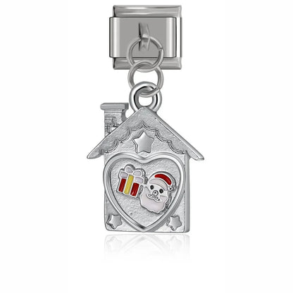 House with heart dangle Italian charm, by Charmtastic
