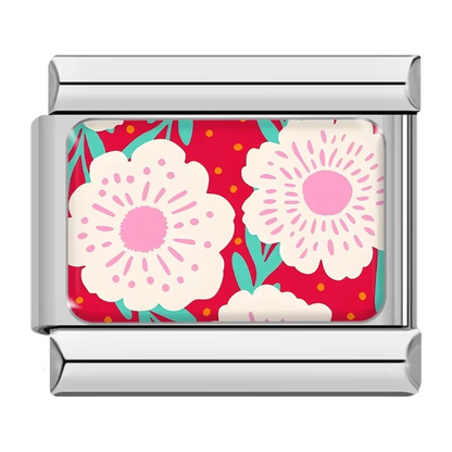 Colourful Flower Pattern Italian Charms — Daisy, Sunflower, Blossom & Floral Designs