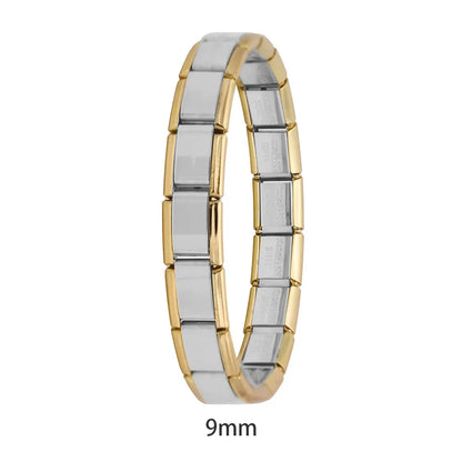 italian charms bracelets silver gold rose gold – silver and gold two-tone 9mm Italian charm bracelet, by Charmtastic