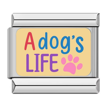 Love My Dog & Cat Italian Charms — Pet Lover Enamel Bracelet Links