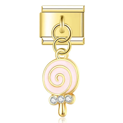 Lollipop gold Italian charm, by Charmtastic